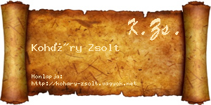 Koháry Zsolt névjegykártya